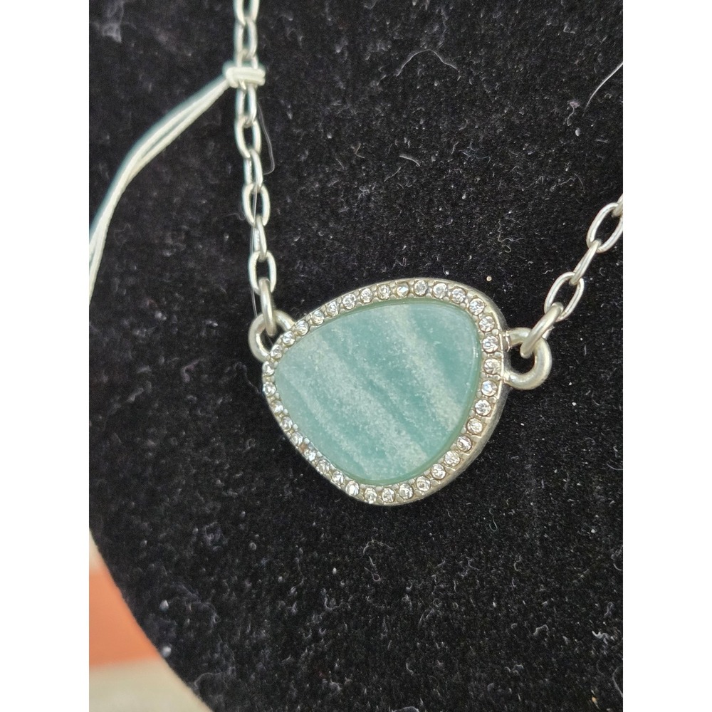Lia Sophia "Ocean Splash" Necklace Aqua Genuine Amazonite - Picture 3 of 4